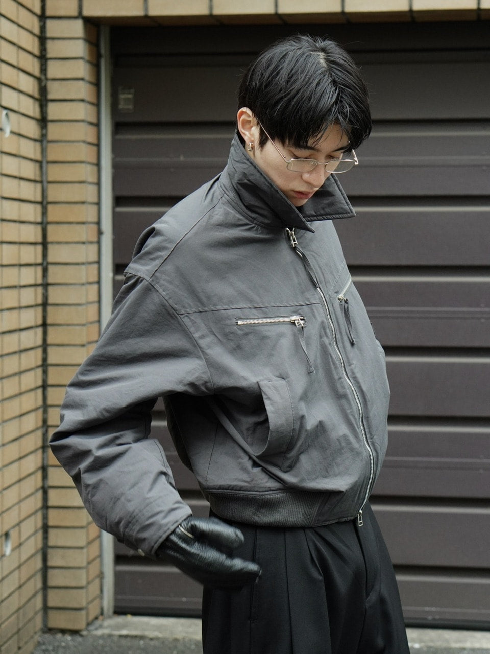 東京店WEB限定受注制【Chikashitsu +】biker short jacket (3color