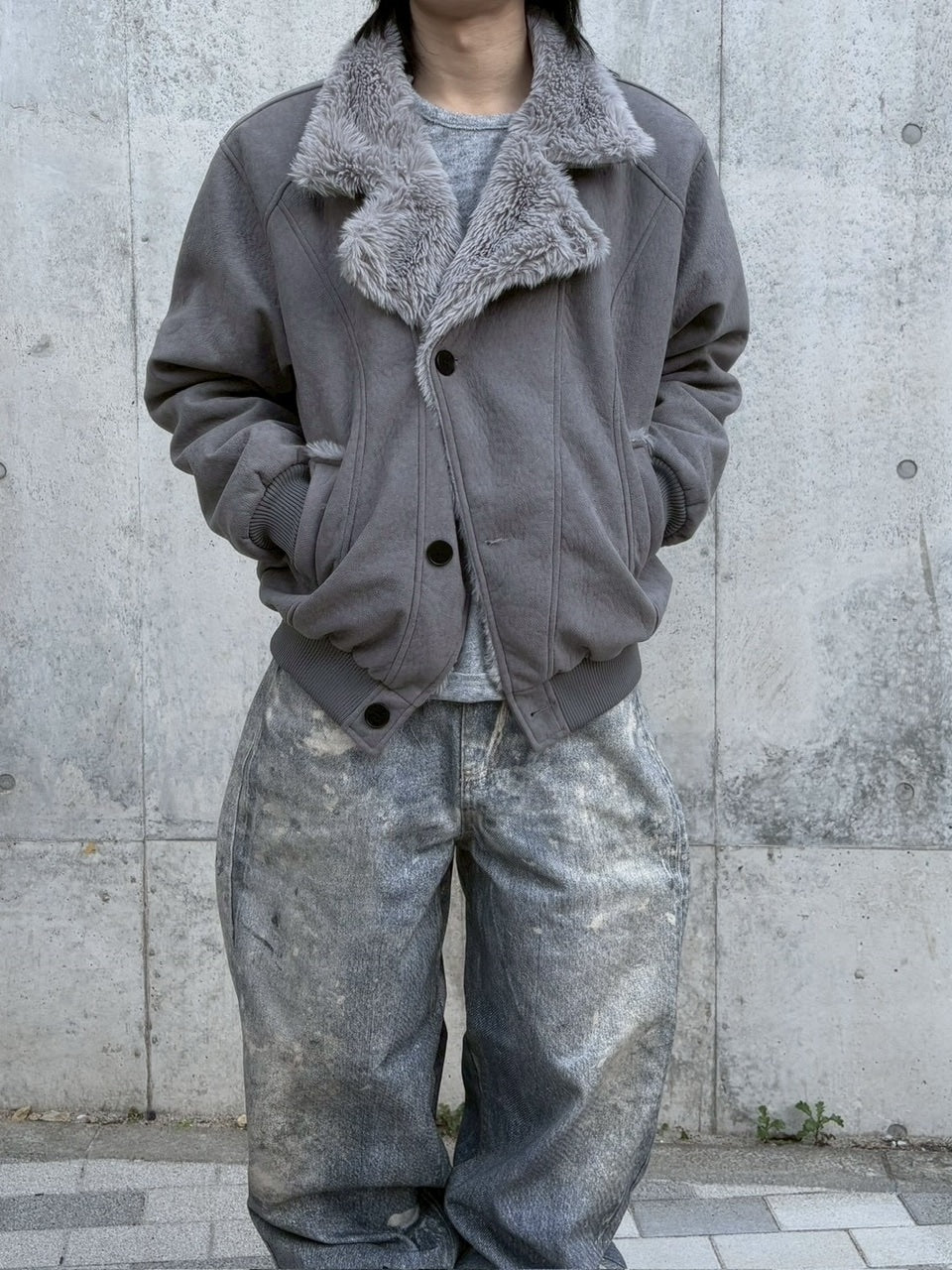 受注制【nmtc +】smoky mouton jacket / 【エヌエムティーシープラス】スモーキームートンジャケット (2color)