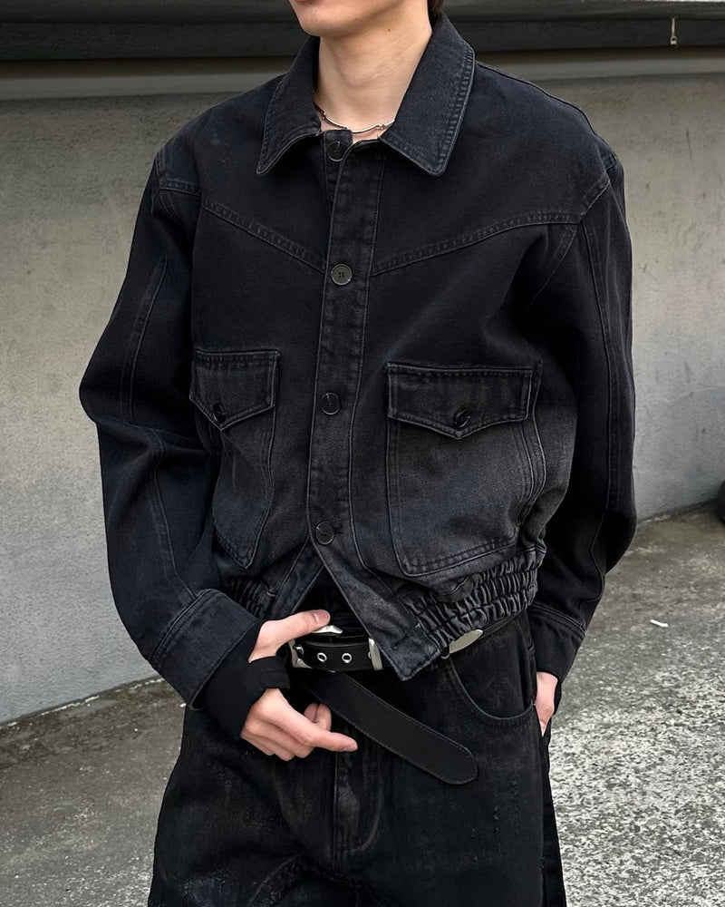 大阪店WEB限定受注制【Chikashitsu＋】washed denim work jacket / 【チカシツプラス】ウォッシュドデニムワークジャケット