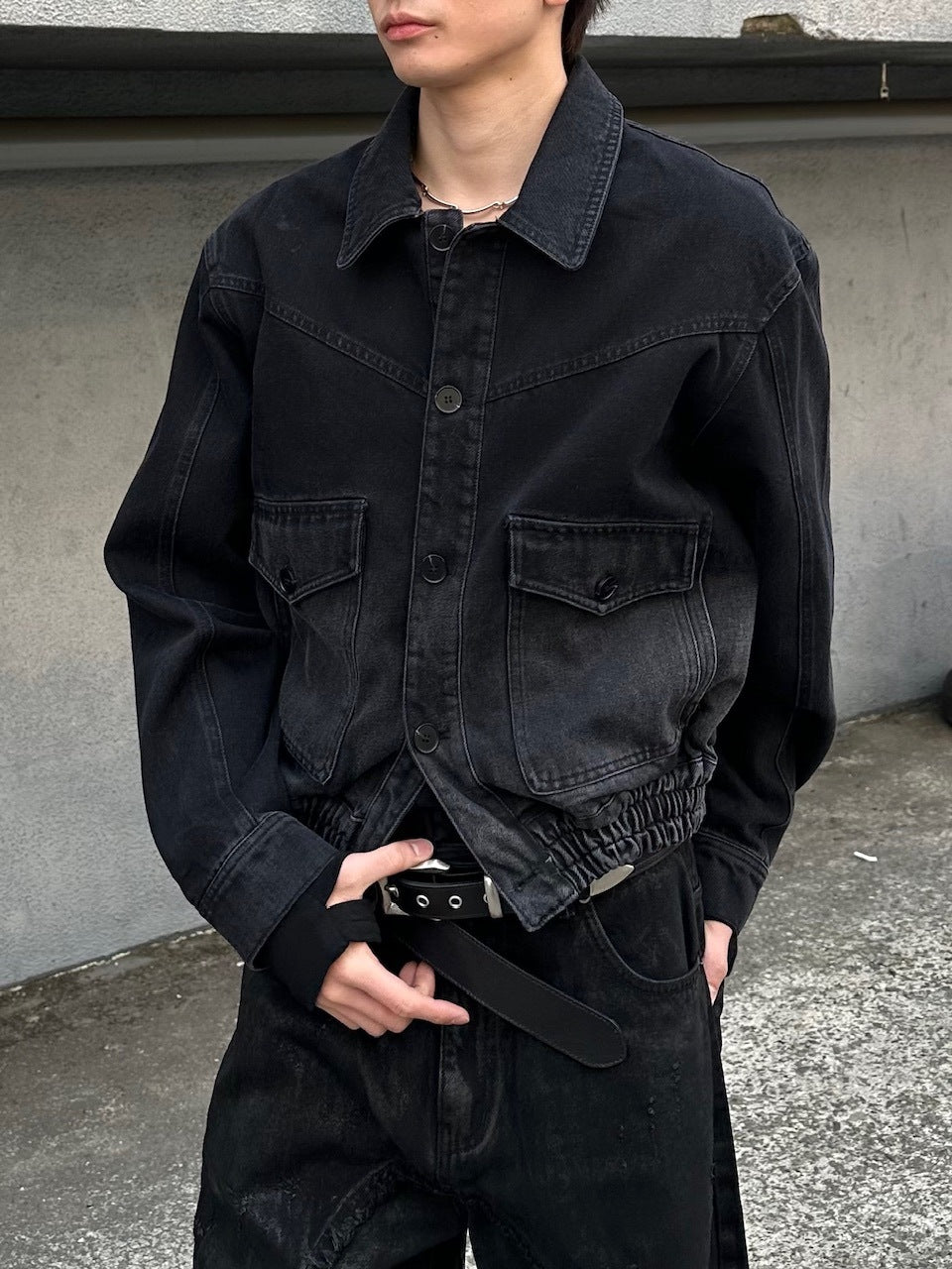 大阪店WEB限定受注制【Chikashitsu＋】washed denim work jacket / 【チカシツプラス】ウォッシュドデニムワークジャケット