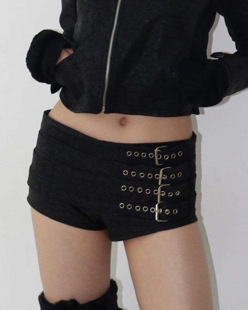 【bonnae】Belted micro shorts