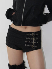 【bonnae】Belted micro shorts