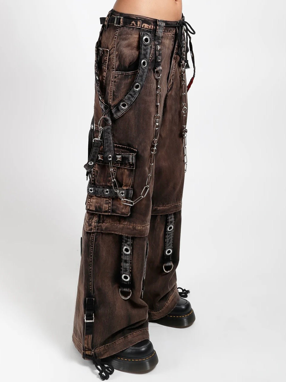 【TRIPP nyc】POWER WASH PANT[AF7245MB] / 【トリップ ニューヨーク 】ボンテージストラップウォッシュワイドデニムパンツ