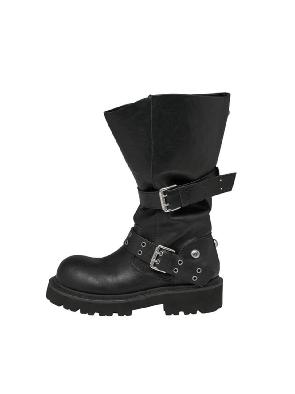 【BLACK PURPLE】 Crease Wide Boots