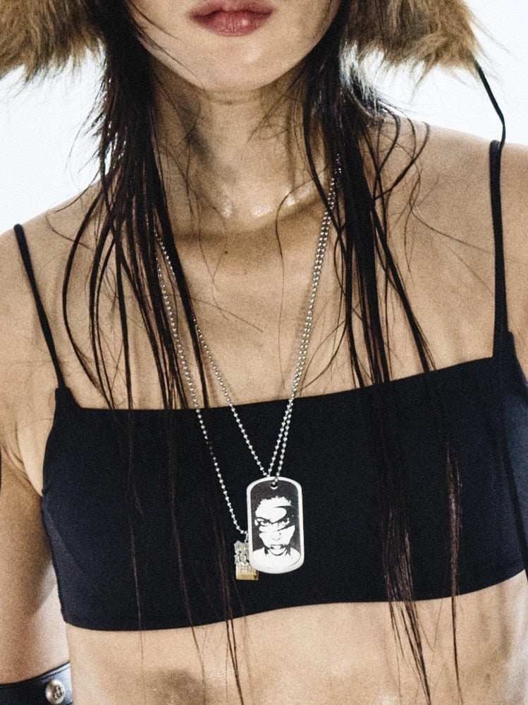 【BLACK PURPLE】Index Tag Necklace