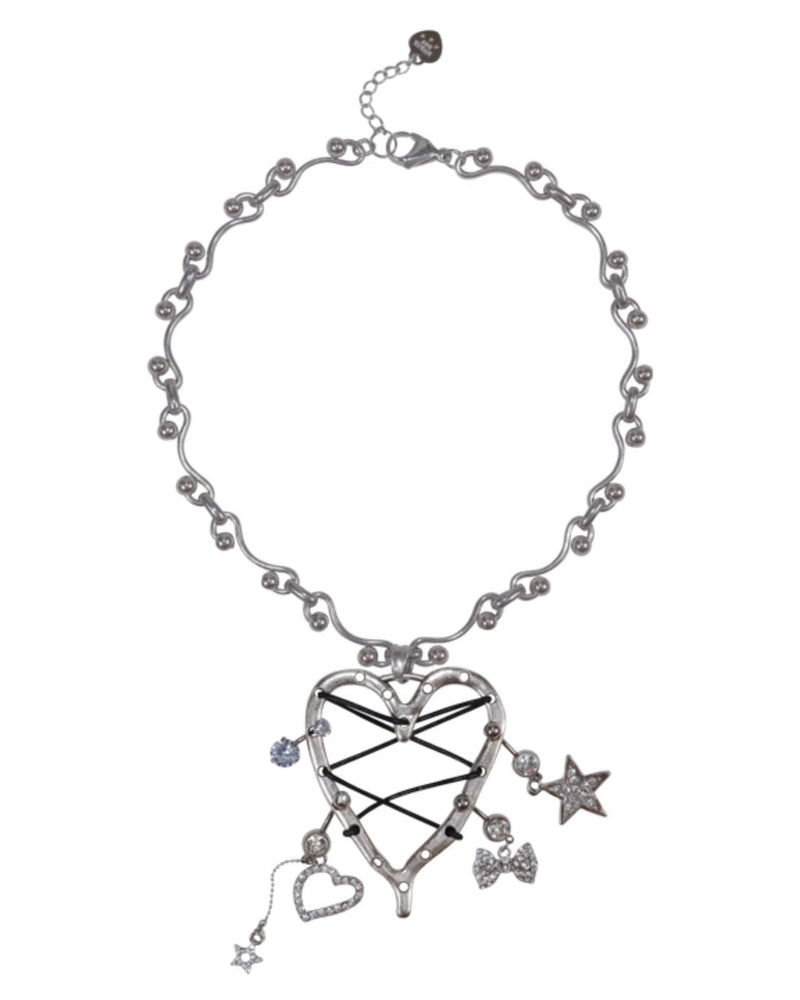 【HURJABOYACC】VINTAGE HEART WITH PIERCINGS NECKLACE