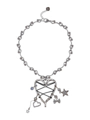 【HURJABOYACC】VINTAGE HEART WITH PIERCINGS NECKLACE