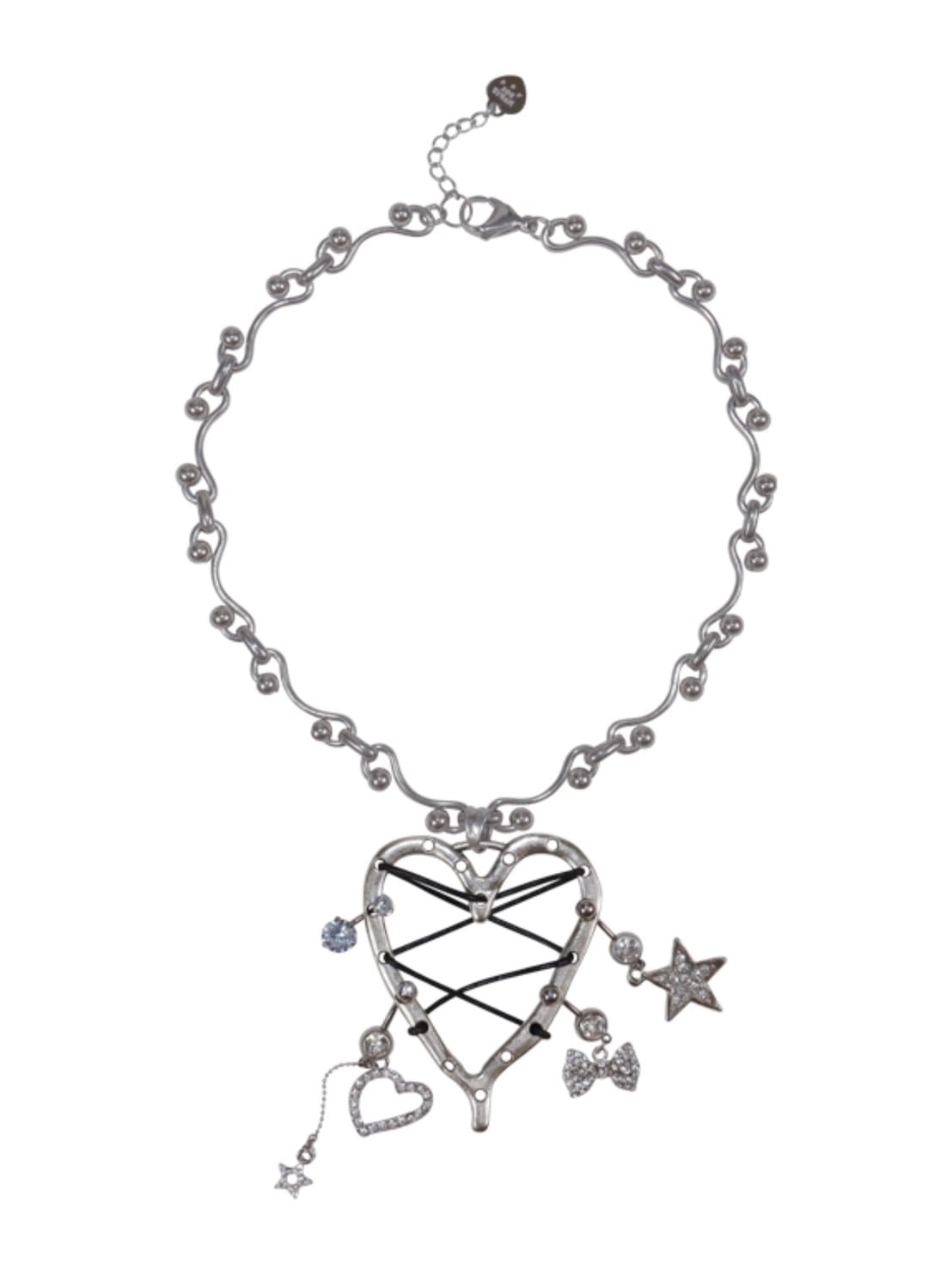 【HURJABOYACC】VINTAGE HEART WITH PIERCINGS NECKLACE