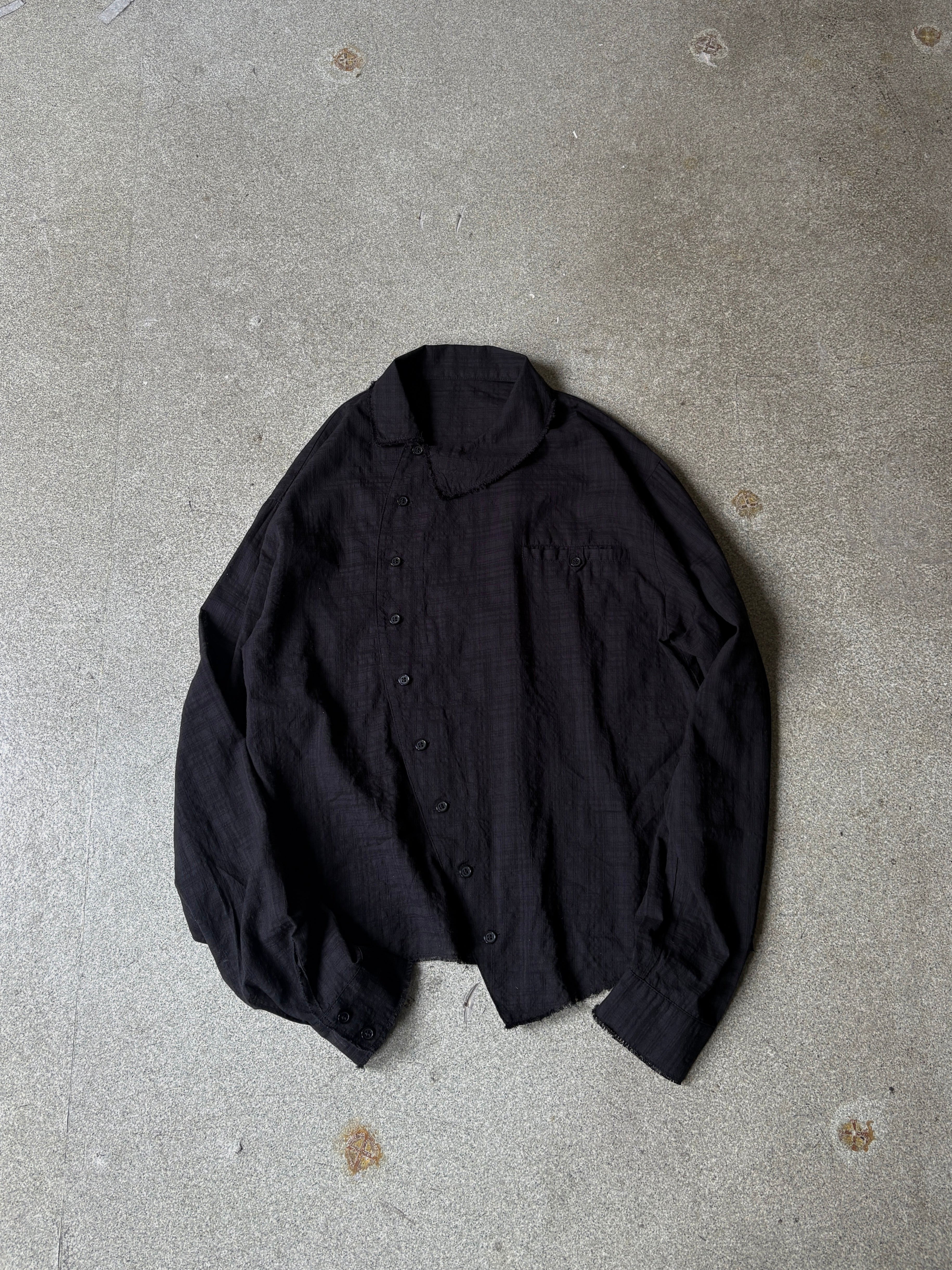 【Lee fi Ne】Offset Sheer Check Shirt