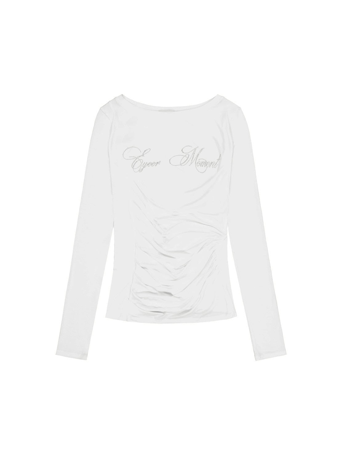 【EYEER】Hotfix Drape Off Shoulder Long Sleeve