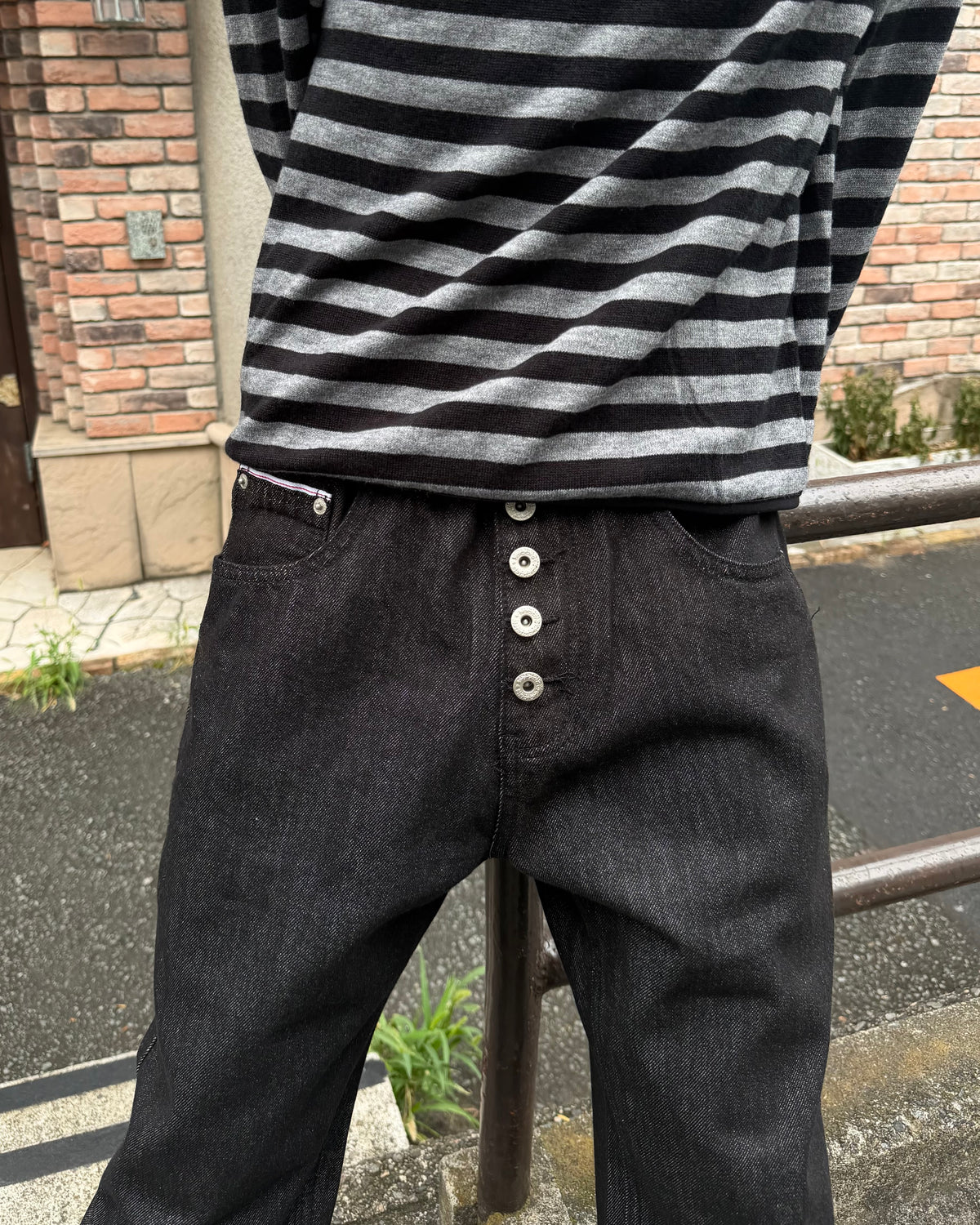 受注制【youll】button fly flare denim pants