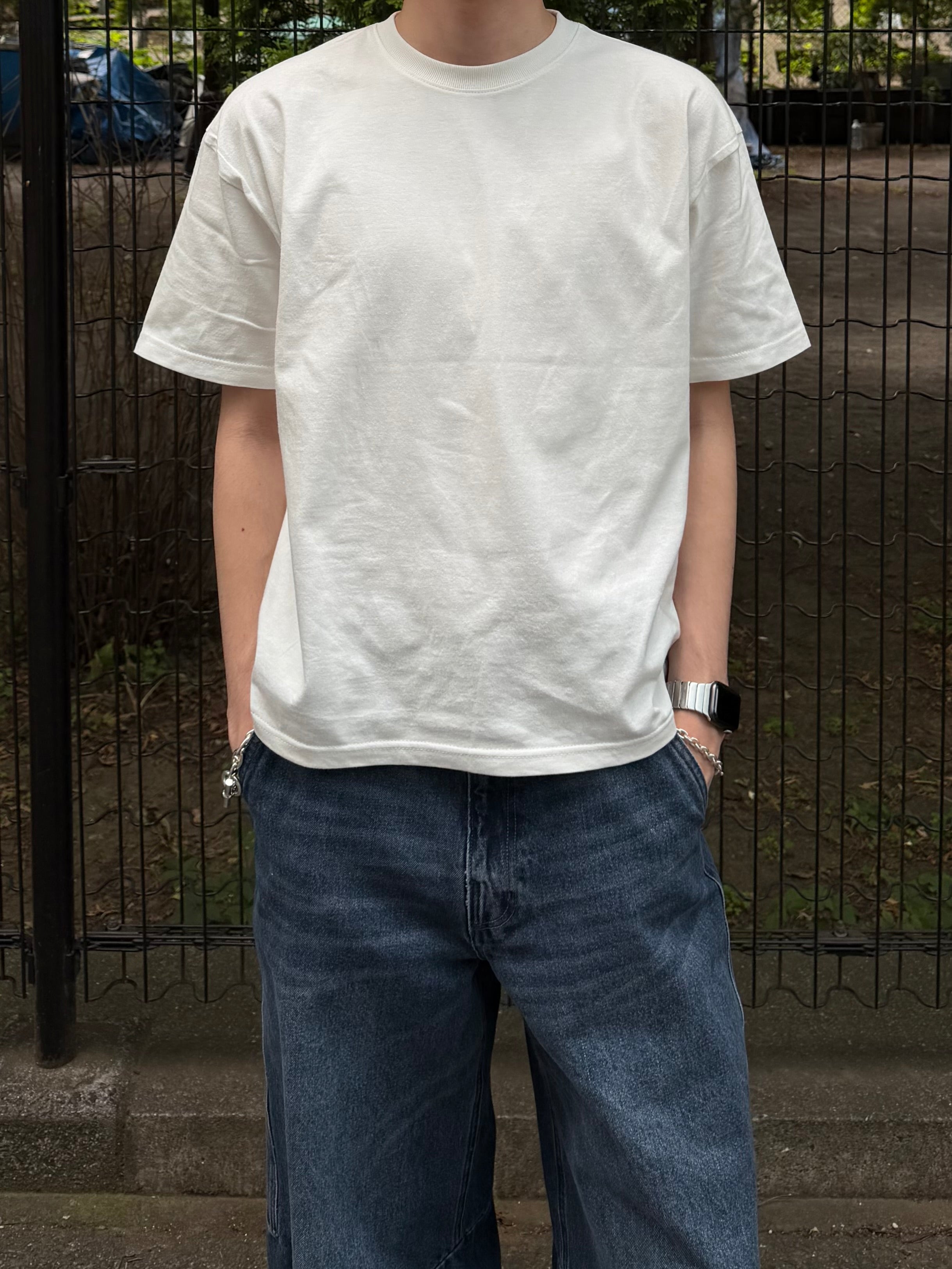 東京店WEB限定受注制【Chikashitsu +】cropped box tee (4color)