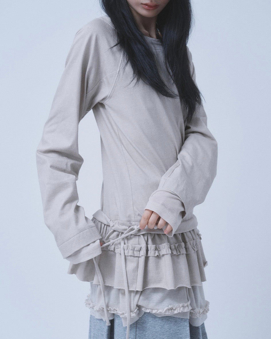【TUOMIO】FRILL LAYERED LONG SLEEVE