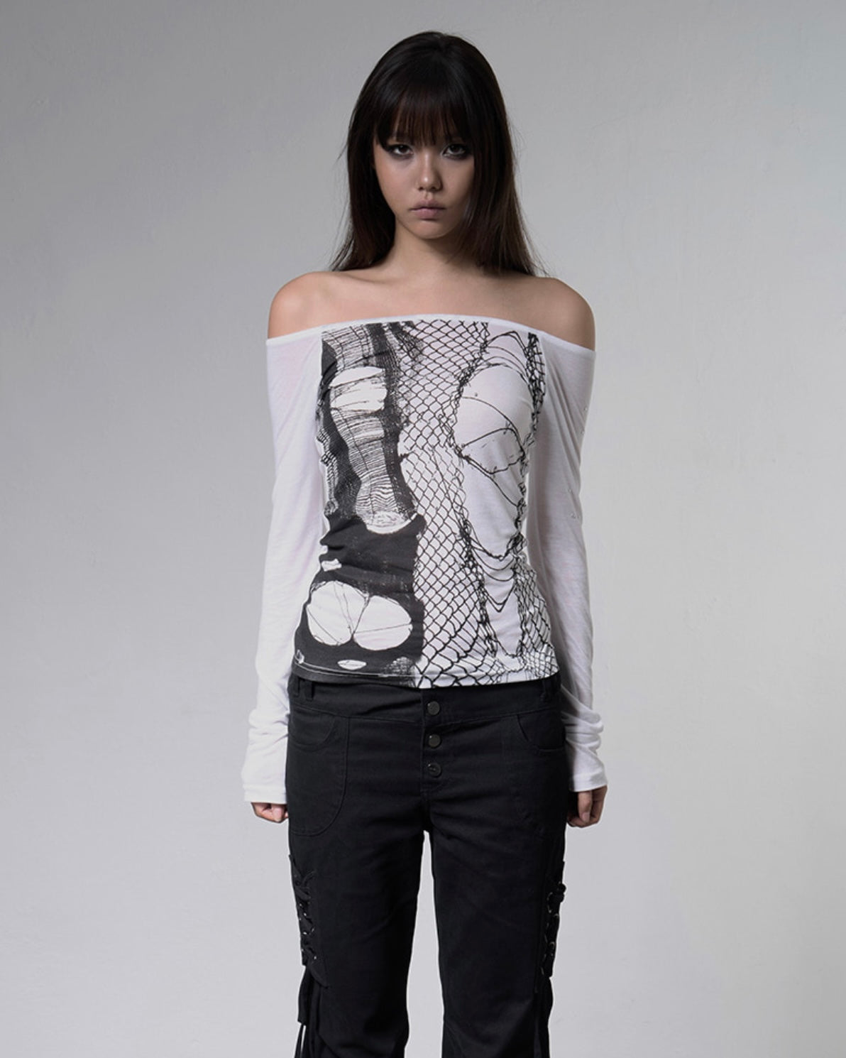 【FANCY CLUB】WEB STUD OFF-SHOULDER