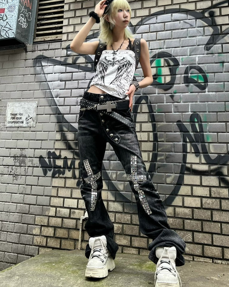 国際配送【BABY09】cross studs belt