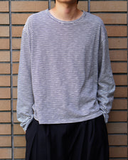 東京店WEB限定受注制【Chikashitsu +】cropped border long sleeve tee (2color)