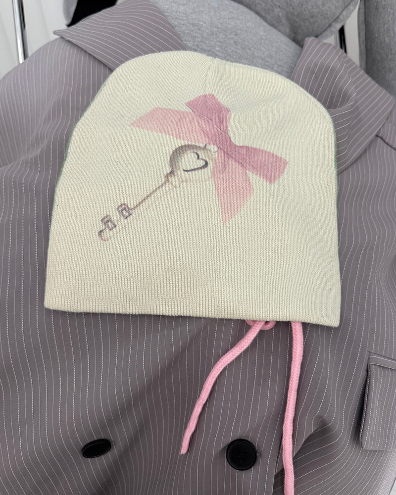 国際配送【Nerd out XU】baby goat ribbon beanie
