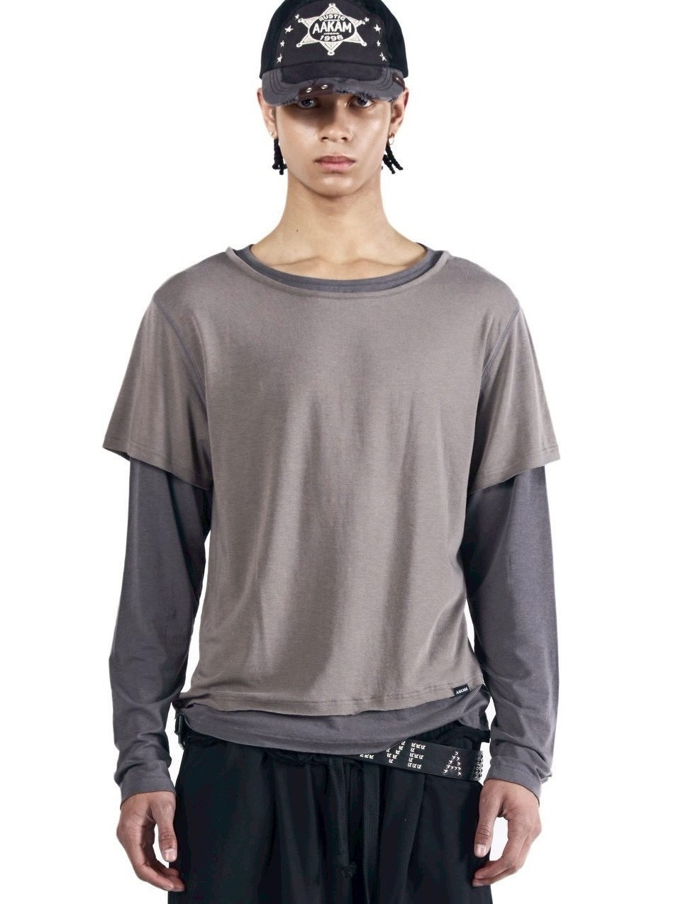 【AAKAM】Contrast Layered Long Sleeve