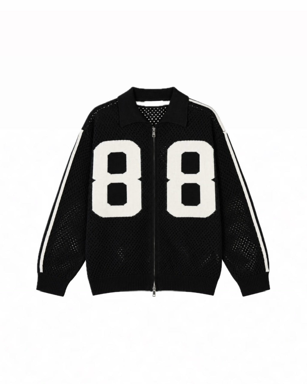 受注制【LUV CODE】mesh zip up knit (2color)