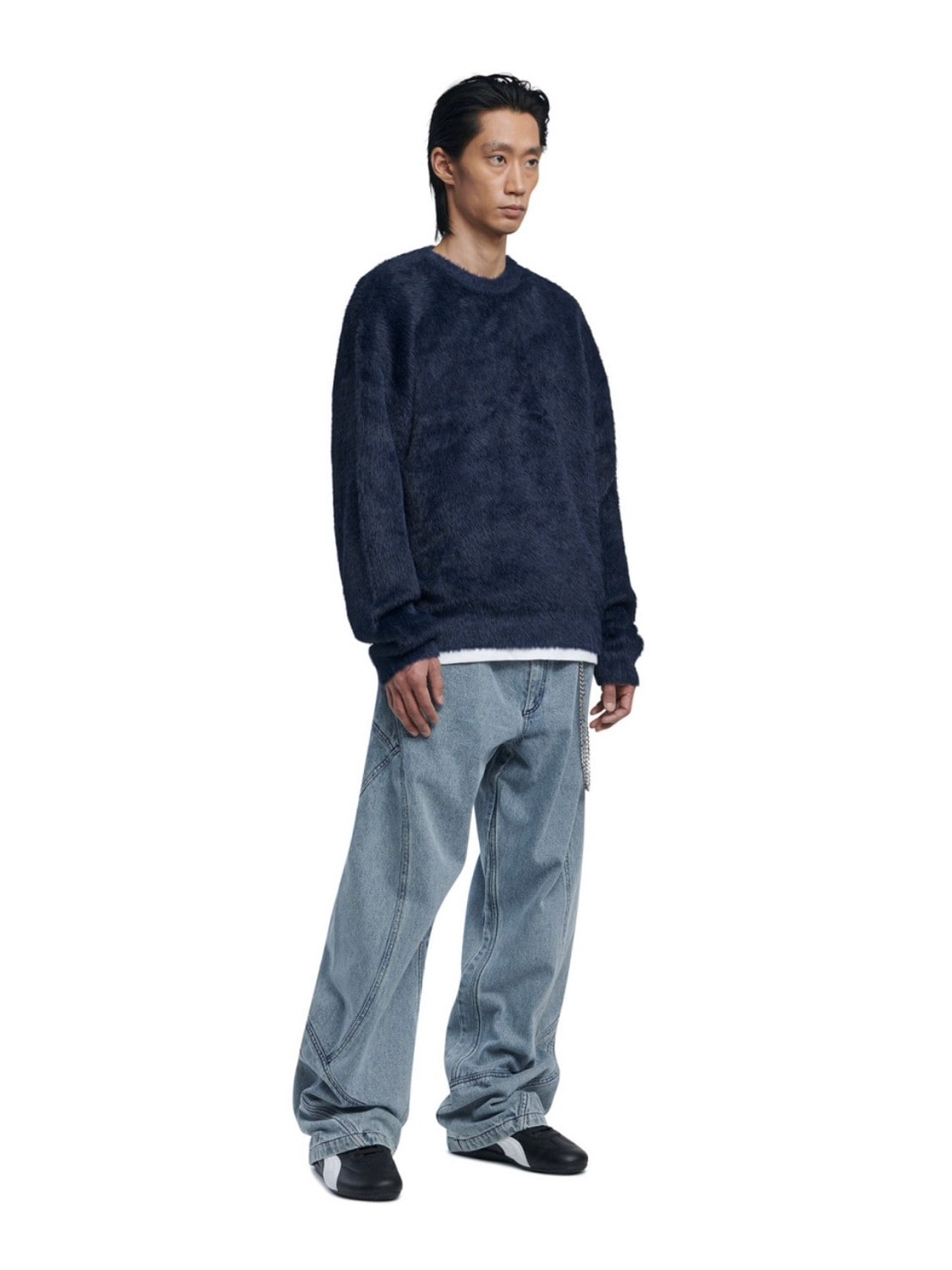 【NOMANUAL】CROPPED HAIRY KNIT (15color) / 【ノーマニュアル】クロップドヘアリー長袖ニット