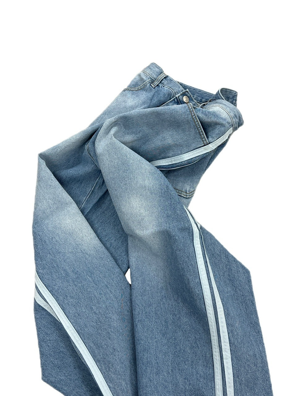 受注制【Chikashitsu +】oversized side line denim pants (2color)