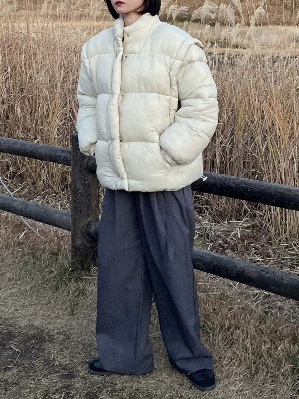 受注制【Chikashitsu +】2way padding jacket (4color)