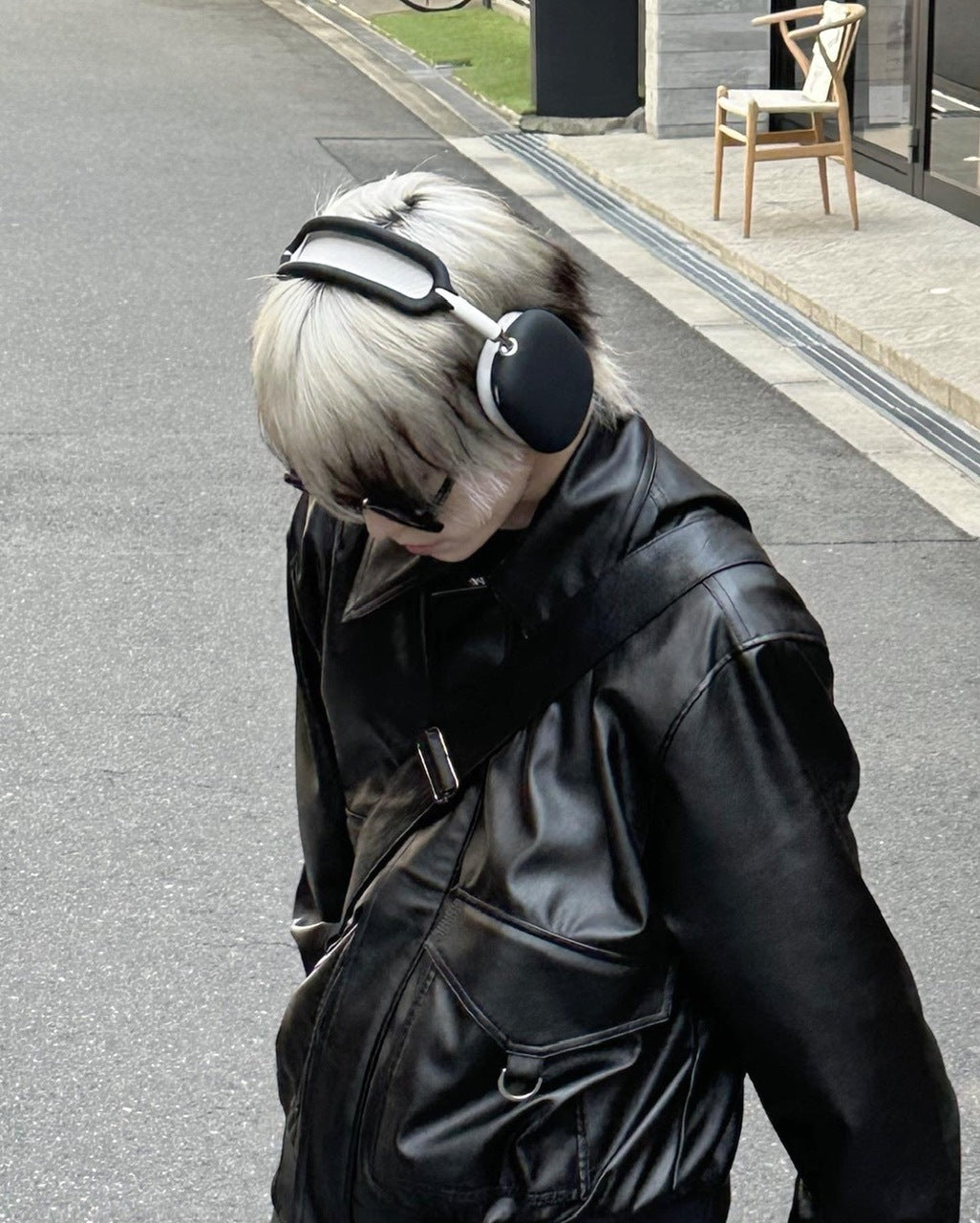 大阪店WEB限定【Chikashitsu +】double pocket leather jumper (3color)