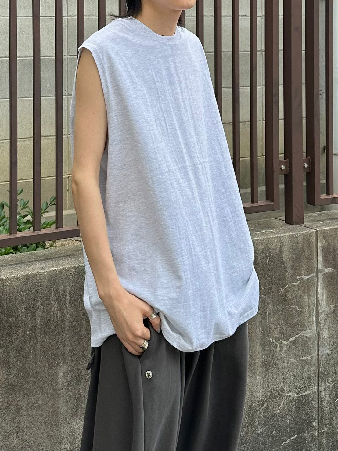 受注制【Chikashitsu +】basic cotton sleeveless (5color)