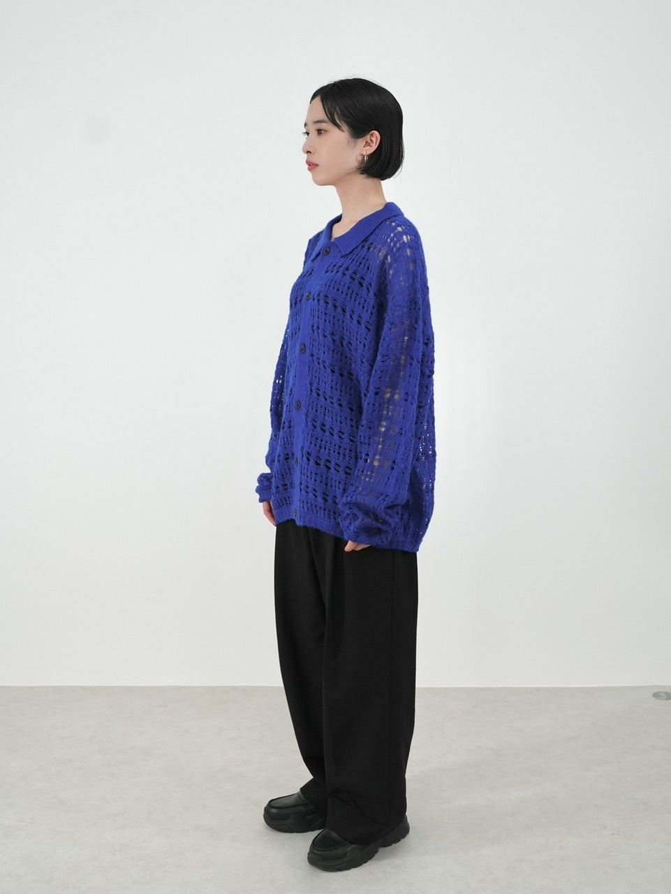 受注制【Chikashitsu +】pastry collar knit cardigan (5color)