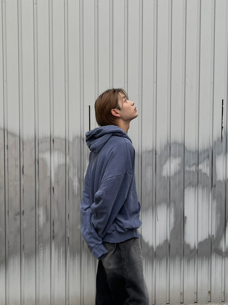 大阪店WEB限定受注制【Chikashitsu +】damage zip up hoodie (3color