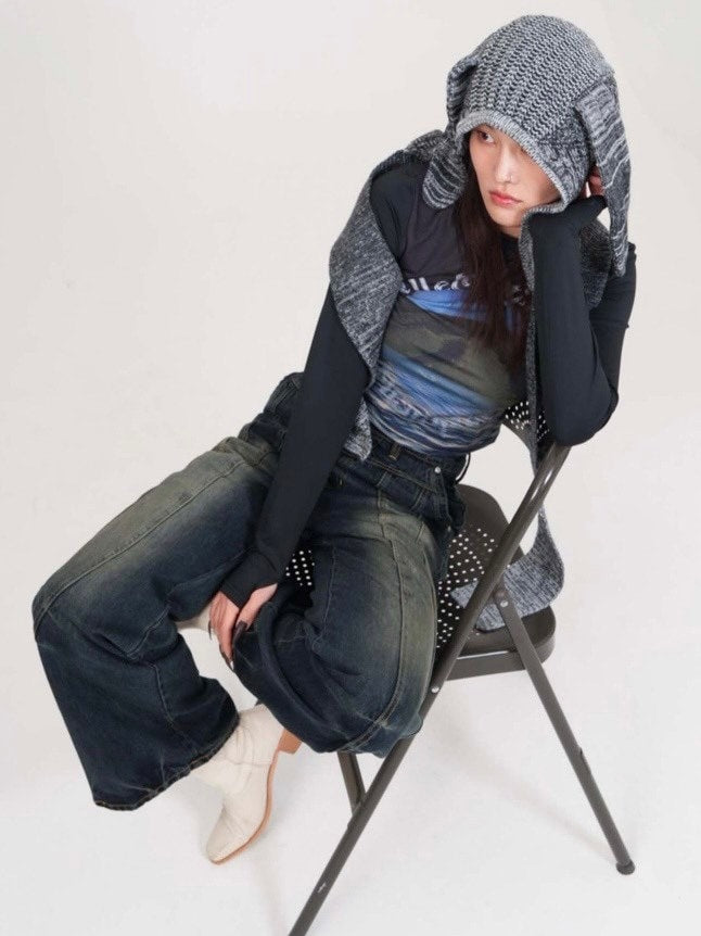 【DILETTANTISME】RABBIT EAR BALACLAVA MUFFLER