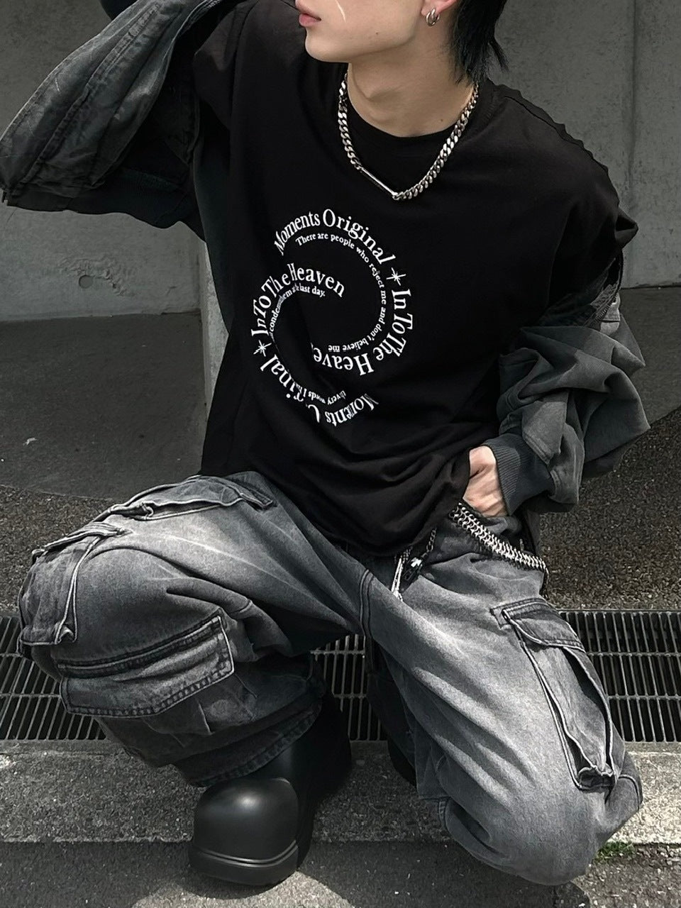 受注制【Chikashitsu +】logo graphic t-shirt 2 (3color) / 【チカシツプラス】グラフィックロゴプリント半袖Tシャツ