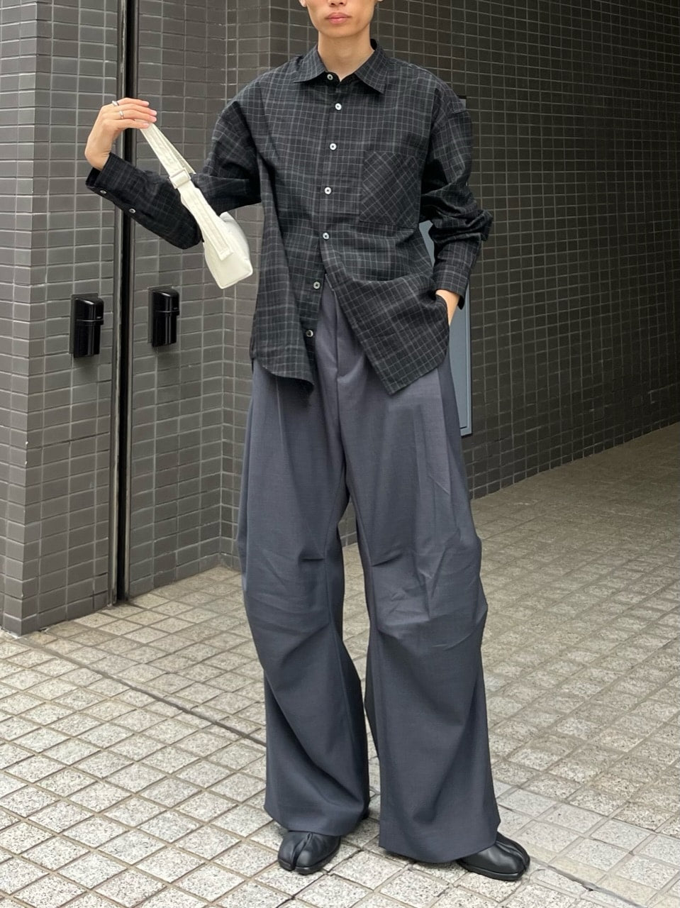 東京店WEB限定【Chikashitsu +】glen check regular shirt(2color)