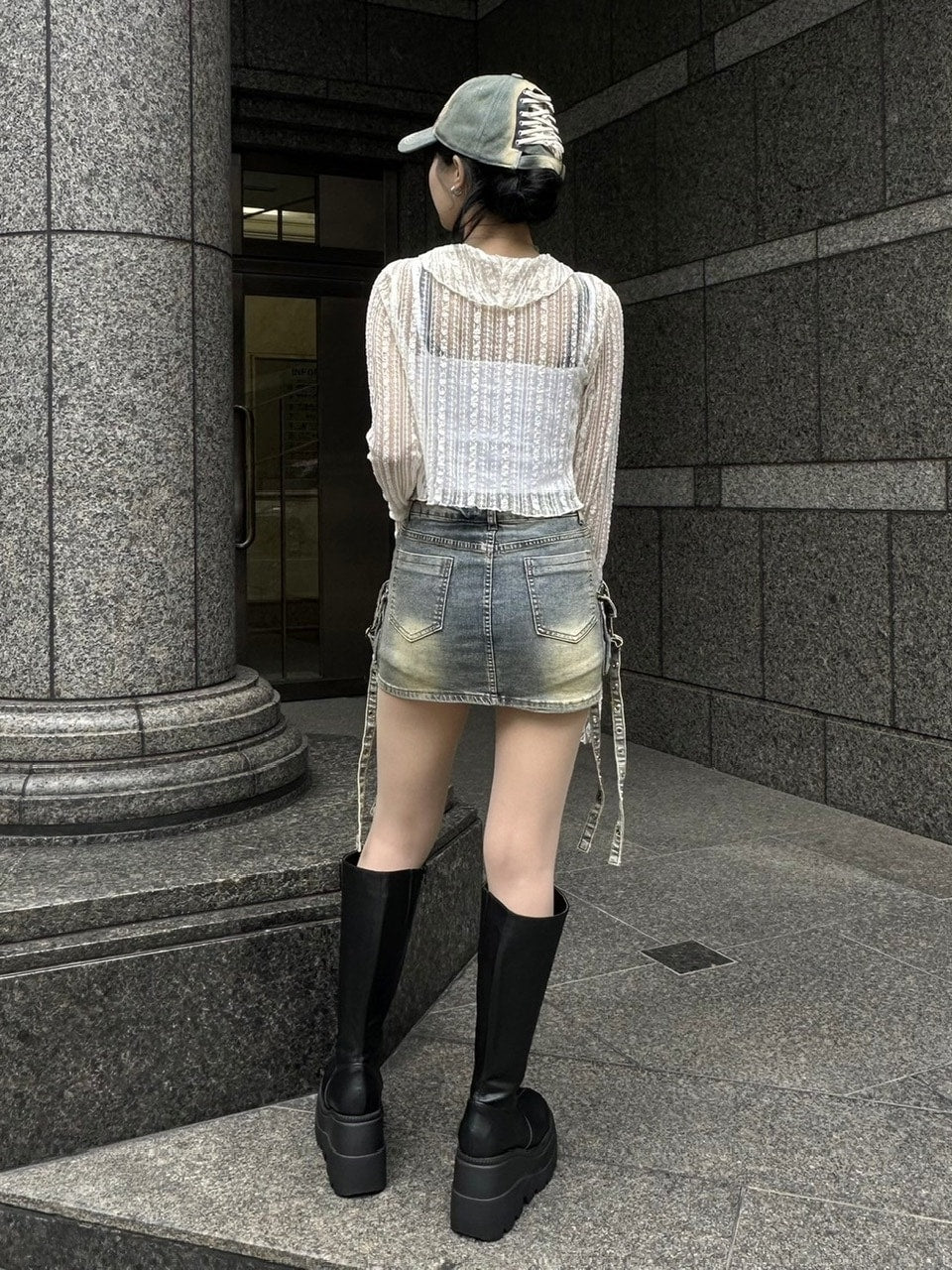 【Never mind the XU】frill lace cardigan (2color)