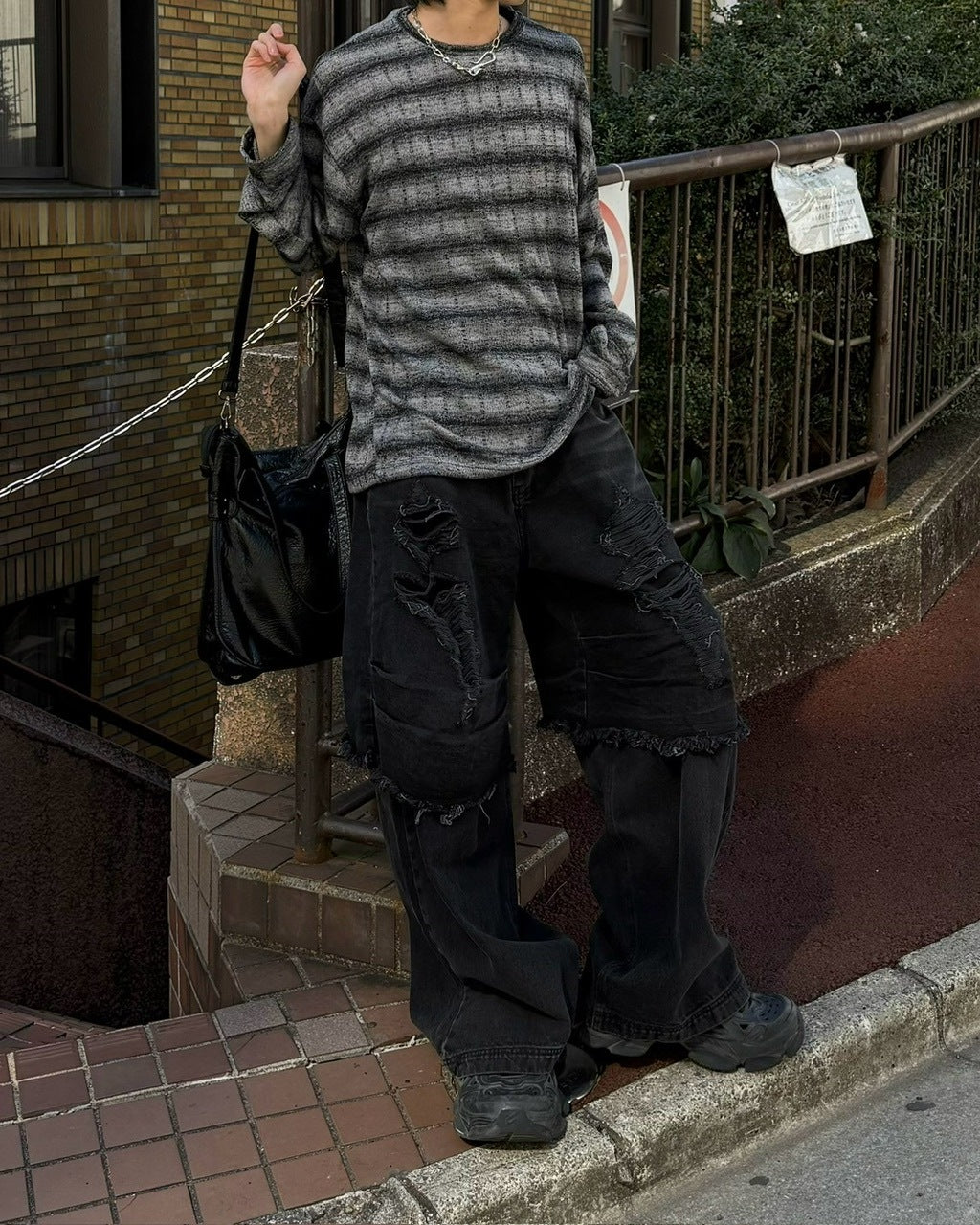 【Chikashitsu +】gradation border knit (5color) / 【チカシツプラス】グラデーションボーダー長袖ニット