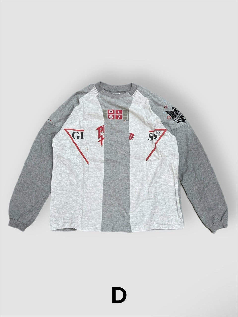 【Re +】cutting switch long sleeve (gray)