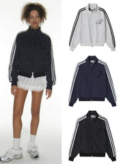 【CRANK】ROSE DOT TRACK JACKET / 【クランク】ローズドットダブルジップトラックジャケット