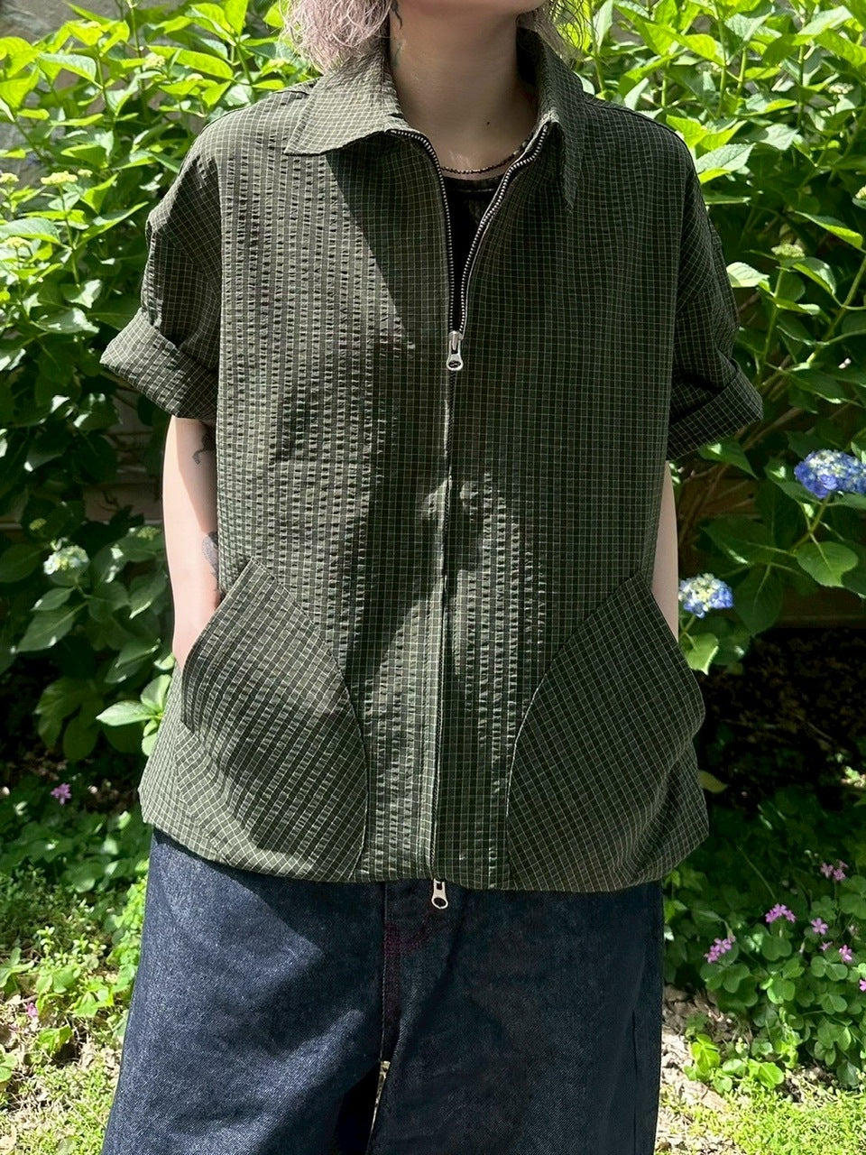 受注制【youll】cropped check shirt jacket (3color)