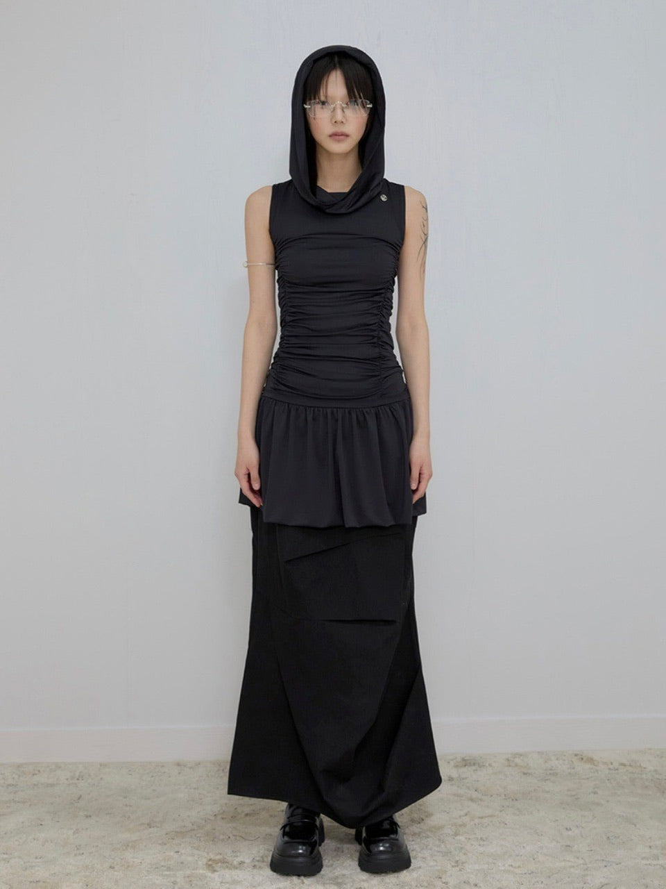 【FLAREUP】Hooded High Neck Dress