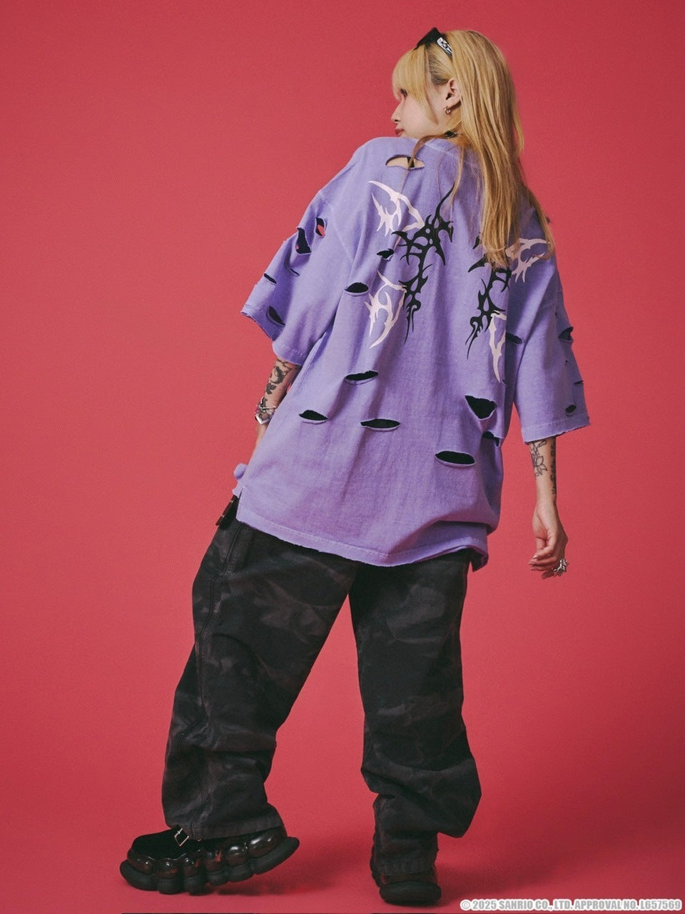 【GALFY×KUROMI】イルガルフィーボロボロ半袖TEE