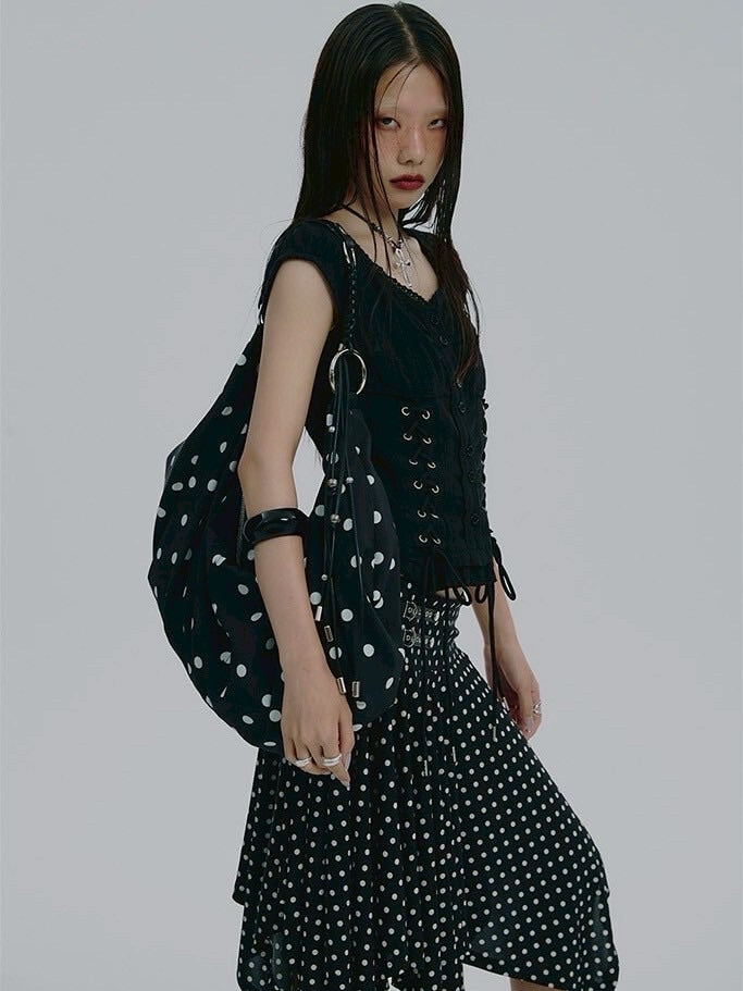 【NOT KNOWING】Braided Dot Shoulder Bag / 【ノットノーイング】ブレイデッドドットショルダーバッグ