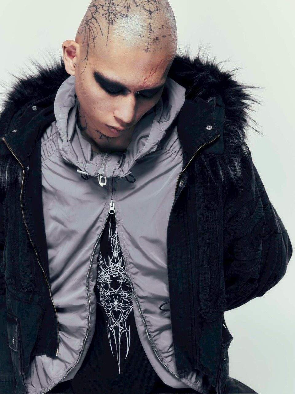 【DIG YOUR OWN GRAVE】SYN-EDGE BLOUSON /【ディグユアオウングレイブ】アシンメトリーテックブルゾン