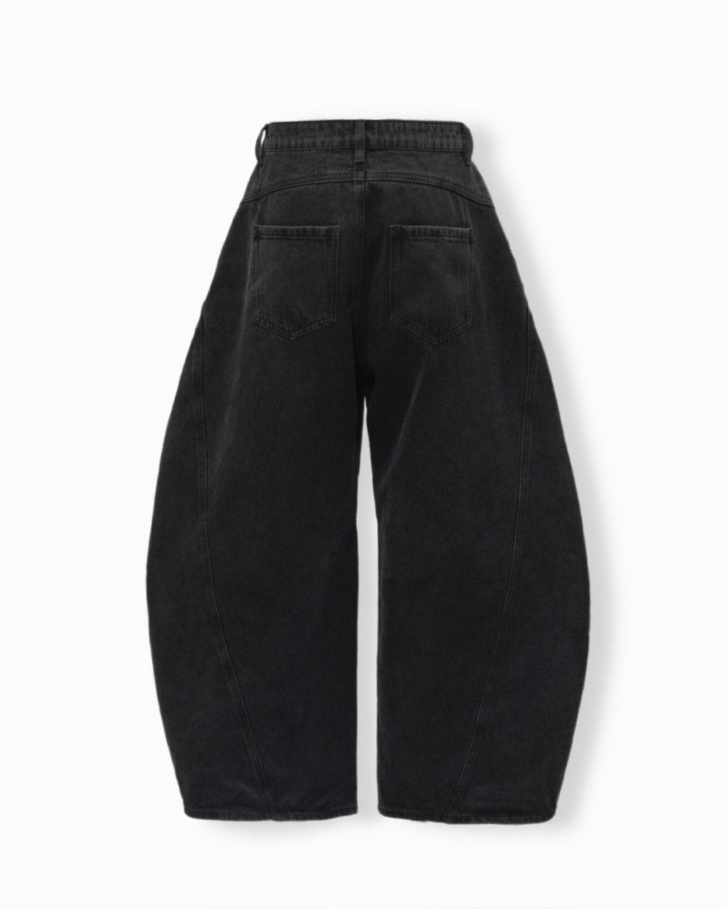 【CHIKASHITSU PLUS HIGH】Barrel leg curve denim pants