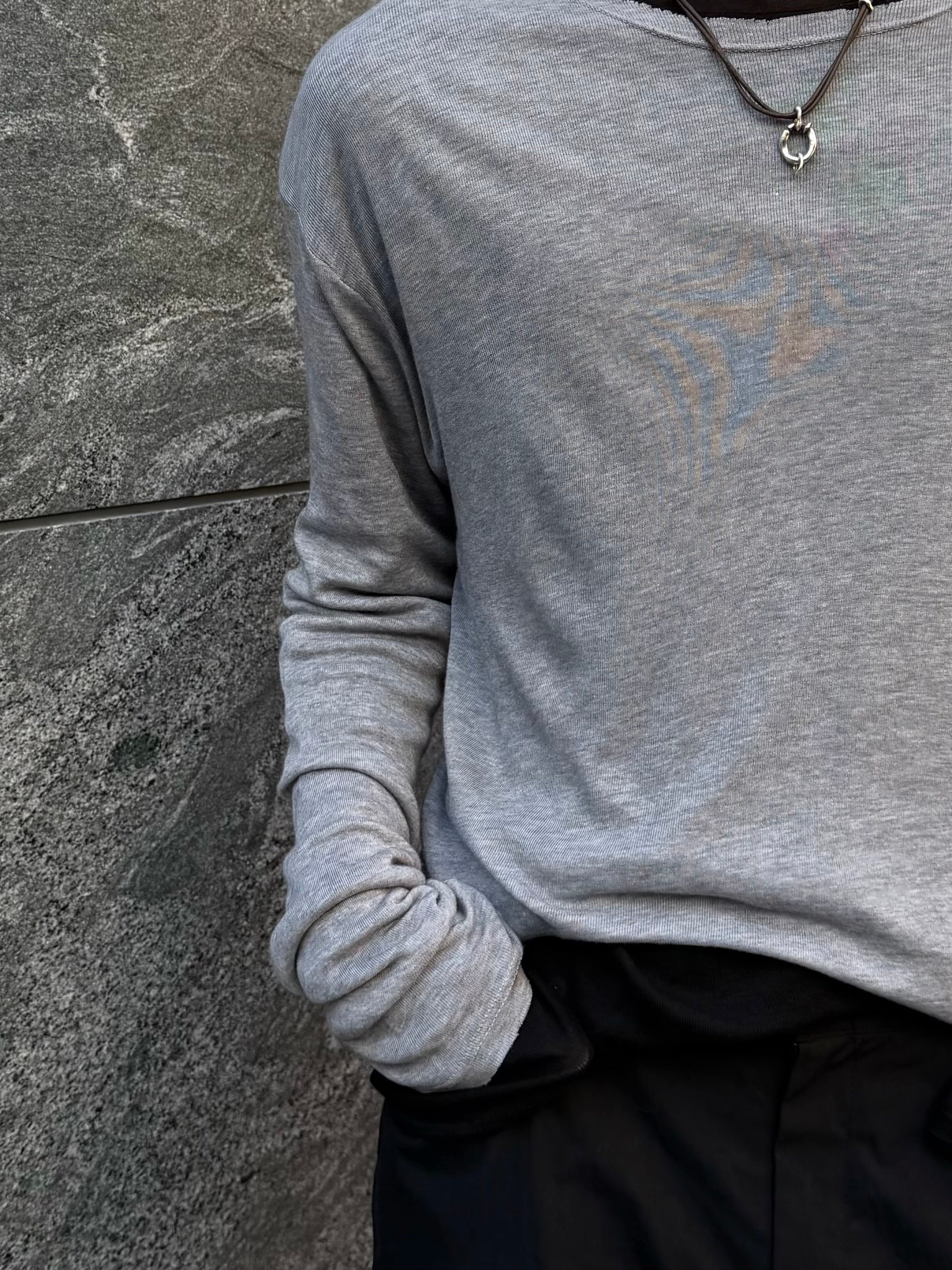 大阪店WEB限定受注制【Chikashitsu + 】wool inner t-shirt (3color)
