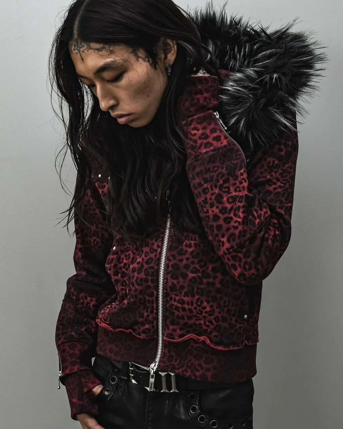 【TYPE SHADE】TYPE REOPARD FUR HOODIE
