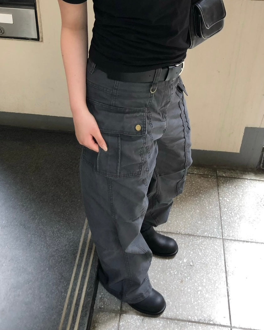 【OaKS】Deep-dyed Cut-out Pants (2color)