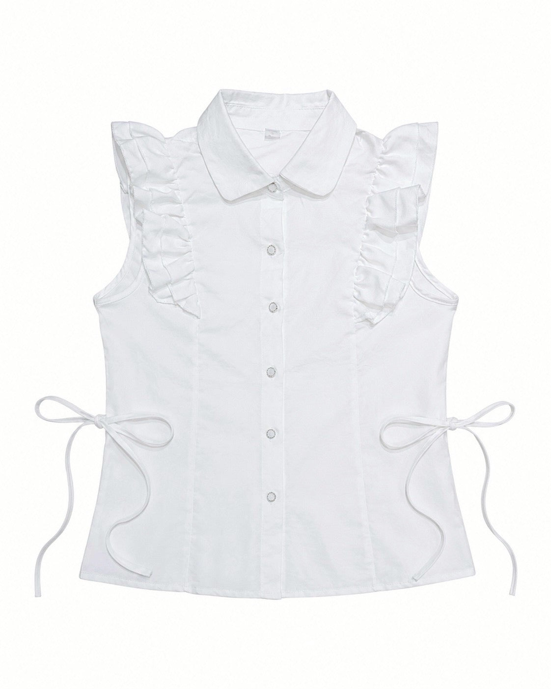 渋谷109店WEB限定受注制【nmtc+】Shirring Frill Sleeveless Blouse
