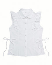 渋谷109店WEB限定受注制【nmtc+】Shirring Frill Sleeveless Blouse