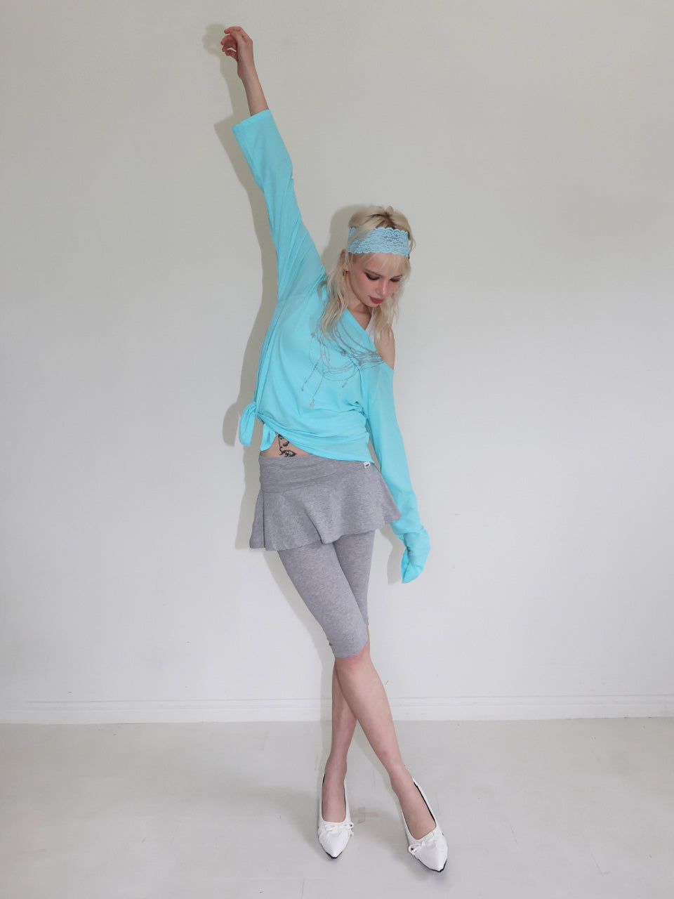 【CRANK】SHEER NECKLACE OFF-SHOULDER TOP