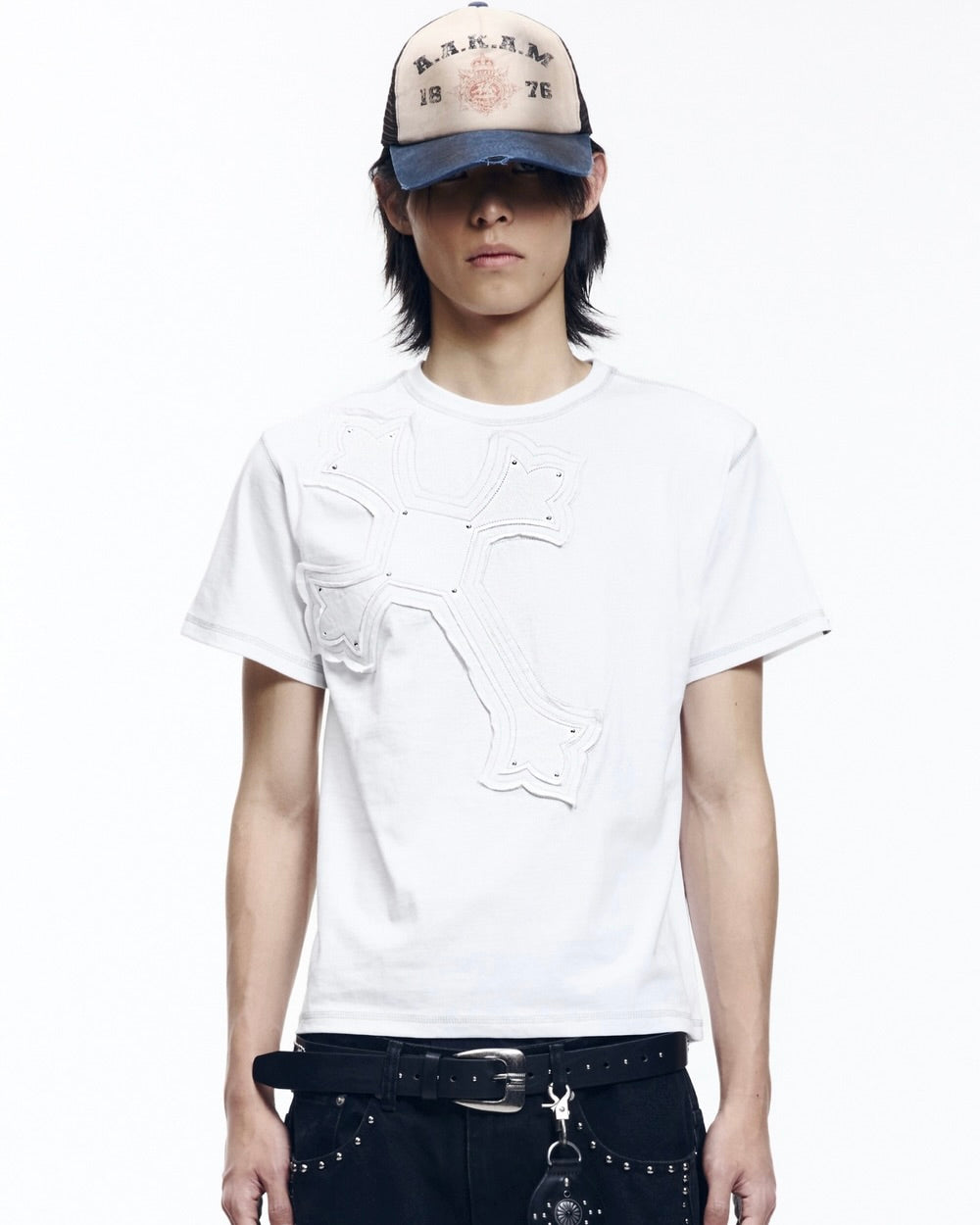 【AAKAM】Big Patch CROS2 Half Top